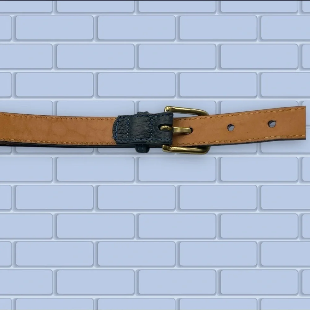 L.L. Bean Leather Navy Blue Belt Size Small Style 281160
